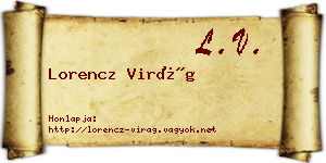 Lorencz Virág névjegykártya