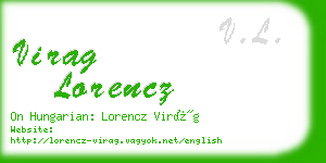 virag lorencz business card